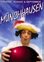 K&uuml;nstler Bild und Plakat Baron M&Uuml;NCHHAUSEN oder September der L&uuml;genbaron f&uuml;r Kinder ab F&uuml;nf und den Rest der Familie. vom der Theater Kindertheater Clowntheater Produktion dem K&uuml;nstler solisten und Clown September August & September