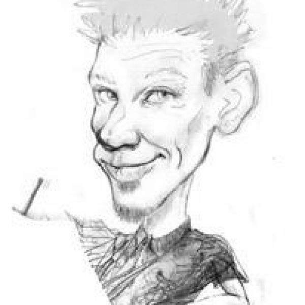 Lieber von Waldo karikiert, als vom Leben gezeichnet.  - Waldo Zimmermeier