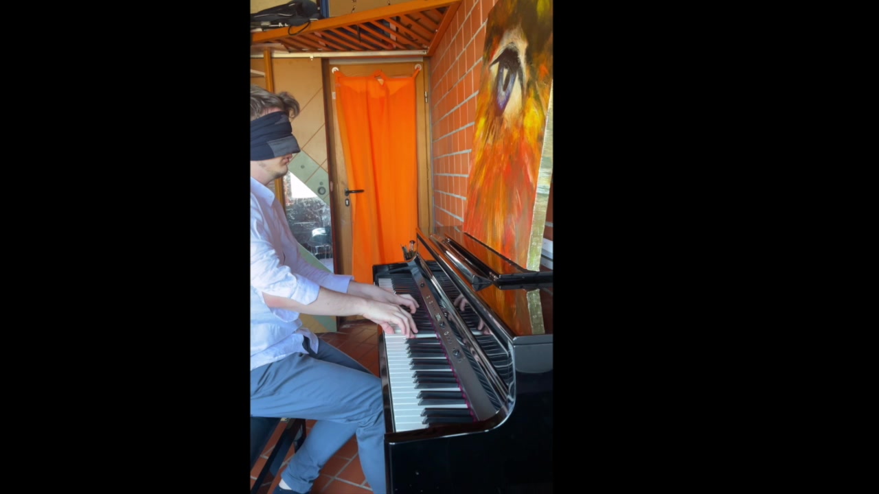 blindfolded piano improvisation